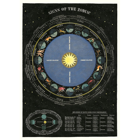 Cavallini Zodiac Chart Wrap - Poster